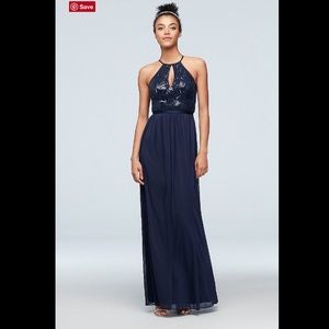 David’s Bridal Navy Keyhole Dress